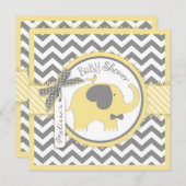 Invitation Baby shower d'impression Chevron cravate jaune élé (Devant / Derrière)