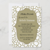 Invitation Baby shower d'impression Cram Gold White Giraffe (Dos)