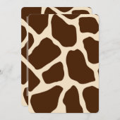 Invitation Baby shower d'impression Crème Brown Giraffe (Devant / Derrière)