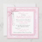 Invitation Baby shower d'impression de chariot et de flocon (Dos)