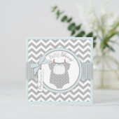 Invitation Baby shower d'impression de Chevron de cravate (Debout devant)