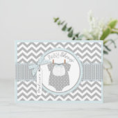 Invitation Baby shower d'impression de Chevron de cravate (Debout devant)