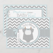 Invitation Baby shower d'impression de Chevron de cravate (Devant / Derrière)