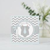 Invitation Baby shower d'impression de Chevron de cravate de (Debout devant)