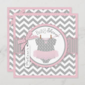 Invitation Baby shower d'impression de Chevron de tutu de (Devant / Derrière)