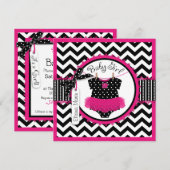Invitation Baby shower d'impression de Chevron de tutu de (Devant / Derrière)