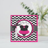 Invitation Baby shower d'impression de Chevron de tutu de (Debout devant)
