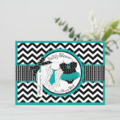 Invitation Baby shower d'impression de Chevron de tutu de (Debout devant)