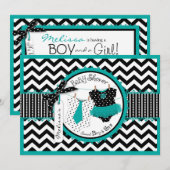 Invitation Baby shower d'impression de Chevron de tutu de (Devant / Derrière)