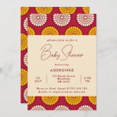 Invitation Baby shower d'impression de cire rouge et jaune d' (Devant / Derrière)