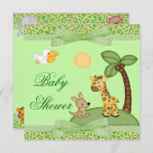 Invitation Baby shower d'impression de guépard d'animaux de (Devant / Derrière)