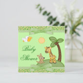 Invitation Baby shower d'impression de guépard d'animaux de (Debout devant)