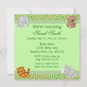 Invitation Baby shower d'impression de guépard d'animaux de (Dos)