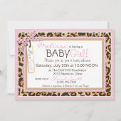 Invitation Baby shower d'impression de guépard de tutu de (Dos)