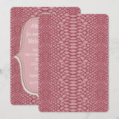 Invitation Baby shower d'impression de serpent rose (Devant / Derrière)