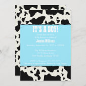 Invitation Baby shower d'impression de vache (Devant / Derrière)