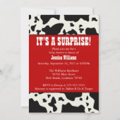 Invitation Baby shower d'impression de vache (Devant)
