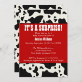 Invitation Baby shower d'impression de vache (Devant / Derrière)