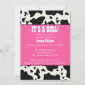 Invitation Baby shower d'impression de vache (Devant)