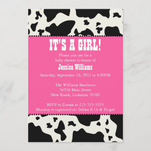 Invitation Baby shower d'impression de vache