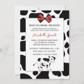 Invitation Baby shower d'impression de vaches rouges et noire (Devant)