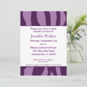 Invitation Baby shower d'impression de zèbre - pourpre (Debout devant)