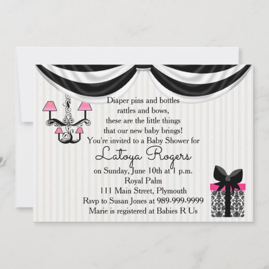 Invitation Baby shower d'impression et de gravures afro-améri (Dos)