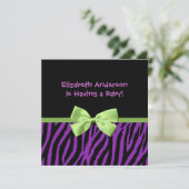Invitation Baby shower D'Impression Et De Ruban Purple Zebra (Debout devant)