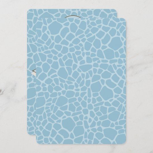 Invitation Baby shower d'impression Giraffe bleue (Devant / Derrière)