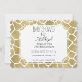 Invitation Baby shower d'impression Gold Giraffe (Devant)
