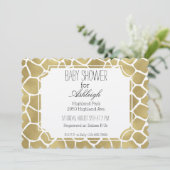 Invitation Baby shower d'impression Gold Giraffe (Debout devant)