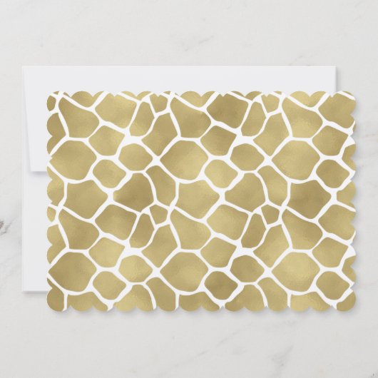 Invitation Baby shower d'impression Gold Giraffe (Dos)