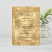 Invitation Baby shower d'impression Gold Glam Glitz Zebra (Debout devant)