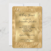 Invitation Baby shower d'impression Gold Glam Glitz Zebra (Devant)