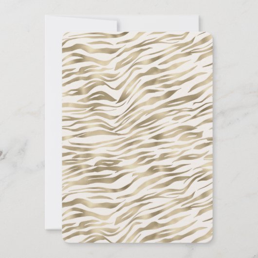 Invitation Baby shower d'impression Gold Zebra (Dos)