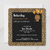 Invitation Baby shower d'impression Golden Cheetah (Dos)
