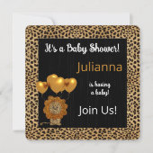 Invitation Baby shower d'impression Golden Cheetah (Devant)