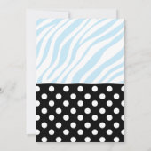 Invitation Baby shower d'impression noir Polka Dot Blue Zebra (Dos)
