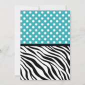 Invitation Baby shower d'impression Polka Dot Turquoise & Zeb (Dos)