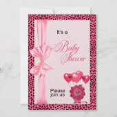 Invitation Baby shower d'impression rose Cheetah (Devant)
