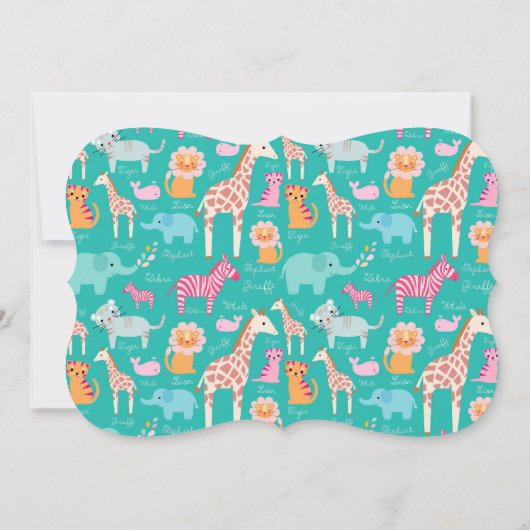 Invitation Baby shower d'impression Safari (Dos)