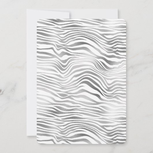 Invitation Baby shower d'impression Silver White Zebra (Dos)
