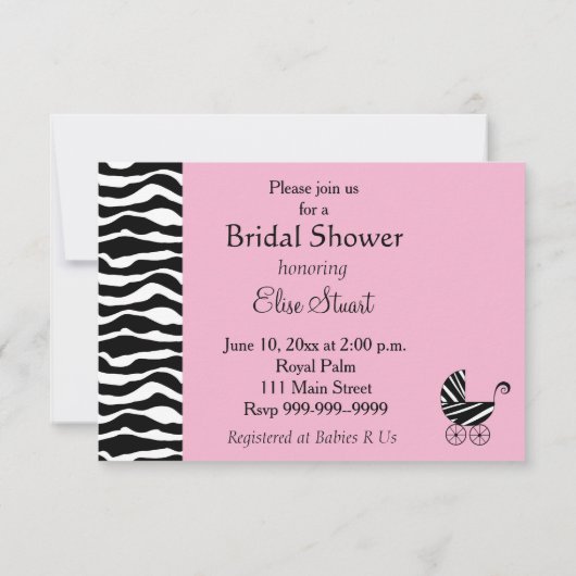 Invitation Baby shower d'impression Zebra afro-américain (Dos)