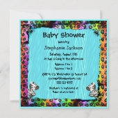 Invitation Baby shower d'impression Zebra & Funky Leopard & Z (Dos)