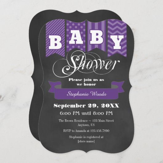 Invitation Baby shower d'indicateur de tableau de (Devant / Derrière)