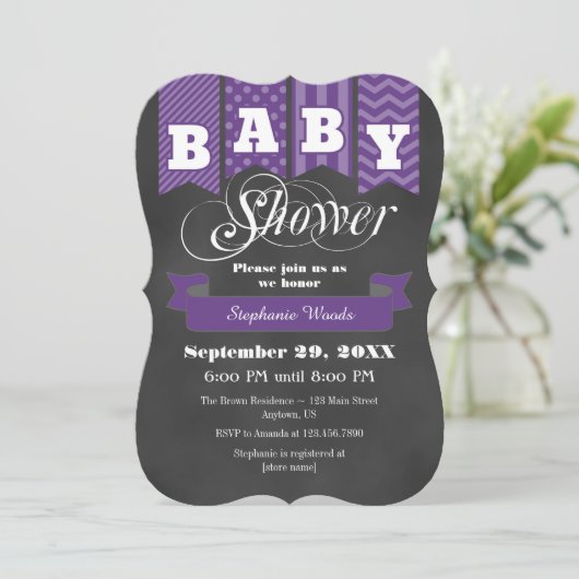 Invitation Baby shower d'indicateur de tableau de  (Debout devant)