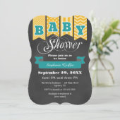 Invitation Baby shower d'indicateur de tableau de bord Turquo (Debout devant)