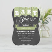 Invitation Baby shower d'indicateur Sage Green Chalkboard Inv (Debout devant)