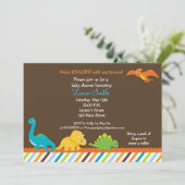 Invitation Baby shower Dino Dinosaur Boys (Debout devant)