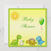Invitation Baby shower Dino & Dinosaurs, nouveau bébé à l'écl (Dos)